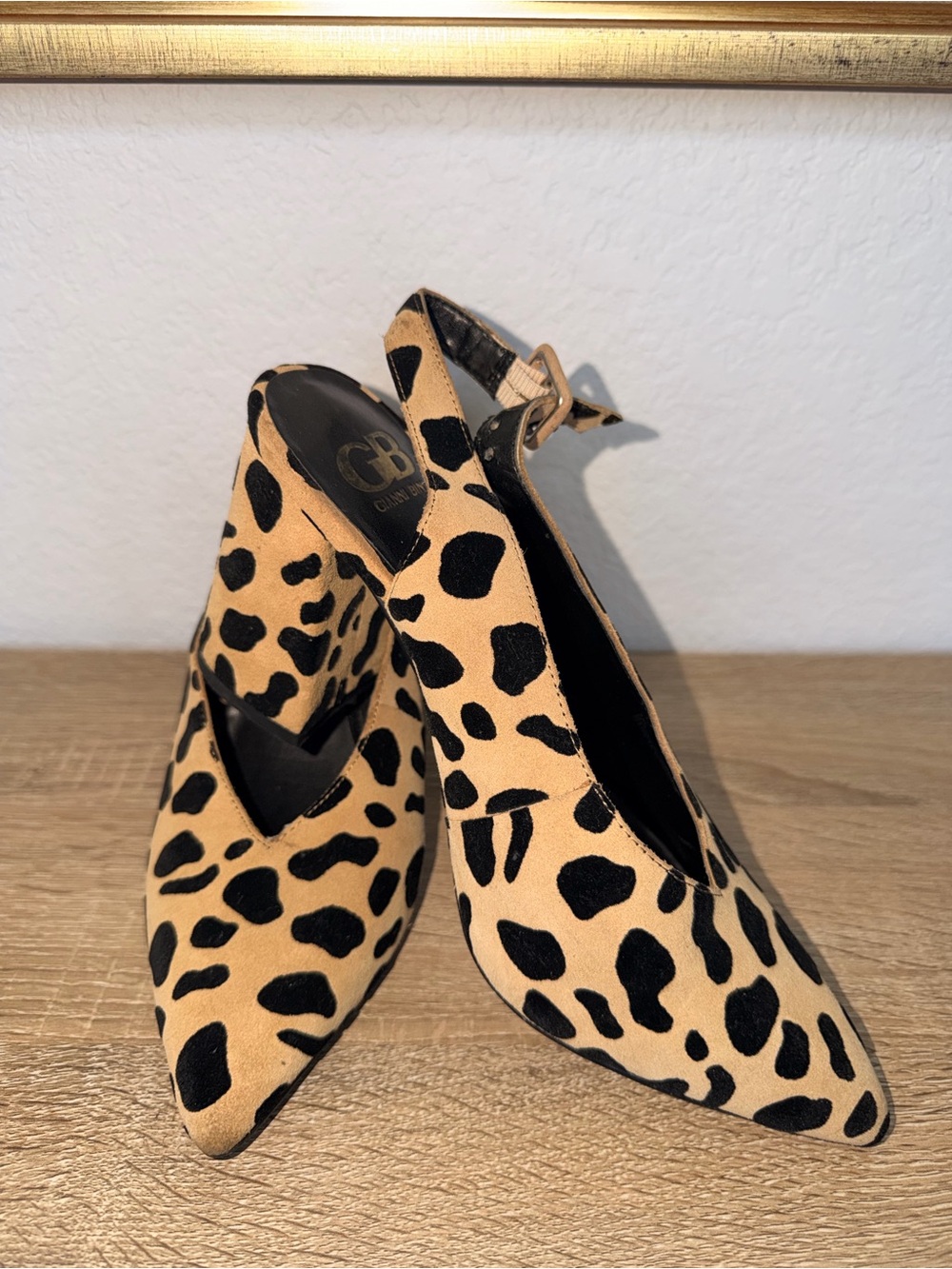 Gianni Bini Leopard Print Slingback Pumps in Tan and Black
